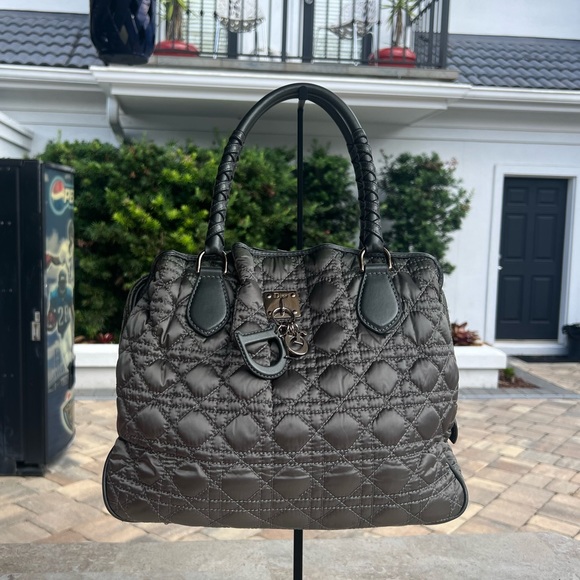 Dior Handbags - Christian Dior Hand Bag  Green Nylon